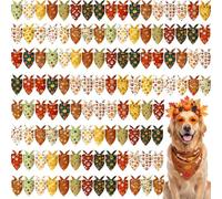 Preboun 200 Pcs Fall Paw Print Dog Bandanas Bulk Autumn Bandanas for Dogs Triangle Kerchief Bibs Scarf Set for Pet Fall Harvest Party Costume Photo Props Accessories, 25 Styles (25.6 x 17.7 x 17.7)