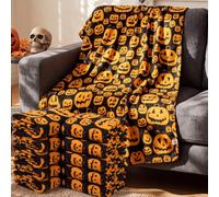 Preboun 24 Pcs 50 x 60 Inch Fleece Throw Blanket Bulk Printed Warm Throw Blanket for Couch Winter Travel Wedding Decorations Gifts (Pumpkin)