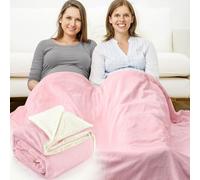 Preboun 61 x 51.18 Inch Large Faraday Blanket for Pregnant Babies, Emf Blanket Protection 5 G, Bluetooth, Phone Towers, Two Sides Using for Beds Couches Travel(Flannel, Pink)
