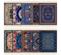 Preboun Carpet Style Coasters for Drinks Oriental Fabric Table Decor, Vintage Carpet Drink Coasters for Coffee Table, Desk, Mug, Cup, Kitchen, Bar, Pack of 10 (Classic)