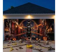 Preboun Halloween Garage Door Cover Hanging Corpse Dead Victim Prop