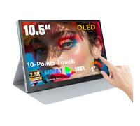 Prechen 10.5" OLED 2.5K 2560x1600 Portable Touch Screen 100% NTSC 54000:1 Contrast Mini Second Touch Screen with Protective Case and Speaker USB-C HDMI Small Display for