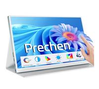 Prechen 15.6'' Touchscreen Portable Monitor, FHD IPS Display with Built-in Speaker & Protective Case, 10-Point Touch Screen, HDMI & USB-C Travel Monitors for Laptop, PC, Phone,Metal Gray + White