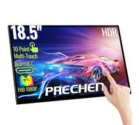 Prechen Portable Touchscreen Monitor 18.5 Inch, HDR, 350cd/m², 1920x1080 Touch Display with HDMI USB C, 99% sRGB, Built-in Speakers, Kickstand & VESA,Travel Second Monitor for Laptop PC