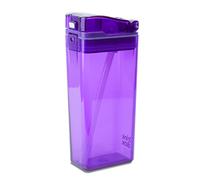 Precidio Design Drink in the Box Eco-Friendly Reusable Juice Box Container, 12 ounce, Purple