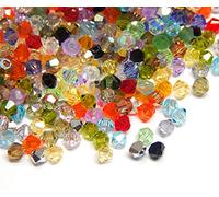 Preciosa Bohemian Crystal Pearls 3 mm Double Cone Colourful Mix Set Czech Pearls Cut Glass Pearls Bicone Beads Pack of 200
