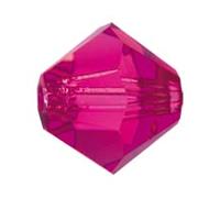 Preciosa MC Bead Rondelle Xilion Bicone 5.7 x 6 mm Fuchsia (Bicone Preciosa MC Bead Rondelle Xilion Pink) (Pack of 24)