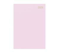 Precious 2026 A4 One Day to a Page Diary with Full Page of Saturday & Sunday Hardback Cover Planner Organiser Diary (Light Pink)