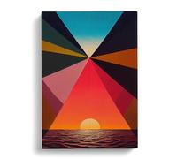 Precious Abstract Ocean Sunset Canvas Print | Gallery Wrapped 30mm Frame Wall Art | 30x20 inches | Ready to Hang | Abstract Seascape Picture | Living Room Bedroom Lounge Office