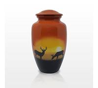Precious Handicraft Deer Urn for Human Ashes - Large Size, Blue & Black
