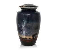 Precious Handicraft Rain Cremation Urn With Light for Adult Human Ashes - Large Funeral Keepsake Container With Velvet Bag for Loved Ones