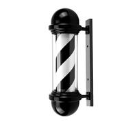 precious harvest 50cm Barber Pole,Red Blue and White Barbershop Rotating Light Fixture,Classic Signs for Hair Salon,LED Light Source (Black)