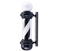 precious harvest Barber Pole 26.8 in,LED Light Source,Upper Luminous,Black and White Barbershop Rotating Light Fixture, Classic Signs for Hair Salon,Wall Mount