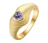Precious Heart-shaped Ring: Set with zirconia, suitable for various styles, a gift for women