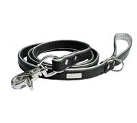 Precious Leather Dog Puppy Lead Black & Silver DO&G Black One Size