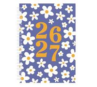 PRECIOUS LONDON 2026-2027 Academic Mid-Year Diary A5 Week to View Wiro Bound Planner Student Journal Organiser - DAISY (Design No. 2)