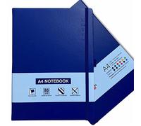 PRECIOUS LONDON A4 Notebook Hardback Ruled Notepad Notes Lined Journal Diary with Pen Holder Premium Quality Casebound Book (Royal Blue)