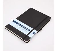 PRECIOUS LONDON A5 Notebook Hardback Plain Paper Notepad Notes Unlined Journal PU Leather Premium Quality - Black