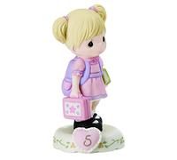 Precious Moments 152011 Growing In Grace, Age 5 Girl Bisque Porcelain Figurine Blonde