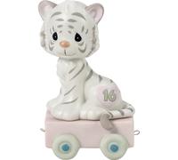 Precious Moments, 16 And Feline Fine, Birthday Train Age 16, Bisque Porcelain Figurine, 142036