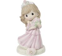 Precious Moments 162015B Growing In Grace, Age 16, Bisque Porcelain Figurine, Brunette Girl