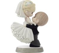 Precious Moments 172007 Exquisite Bride & Groom Porcelain Figurine - Luxurious Wedding Cake Topper in Pure White