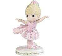 Precious Moments 192006 You Leave A Little Sparkle Wherever You Go Ballerina Girl Bisque Porcelain Figurine, Multicolor