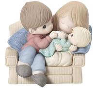 Precious Moments 192019 Makes Love Stronger Couple with Baby Bisque Porcelain Figurine, Multicolor