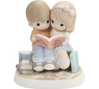 Precious Moments 202003 I Love The Story of Us Couple Bisque Porcelain Figurine, One Size, Multicolored
