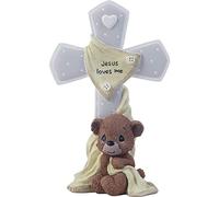 Precious Moments 203104 Jesus Loves Me Bear Resin Cross, Multicolor