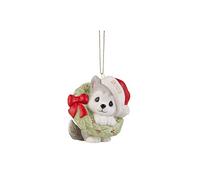 Precious Moments 221008 Wreathed in Christmas Joy 2022 Dated Dog Bisque Porcelain Ornament
