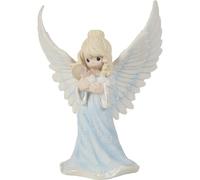 Precious Moments Angel Holding Baby Figurine | May God Send His Angels to Watch You and Guide You Bisque Porcelain Figurine | Gift for Baptism, Baby Shower | Religous Gift
