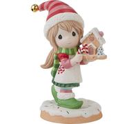 Precious Moments Annual Elf Christmas Figurine | A Christmas Treat for Someone Sweet Annual Elf Bisque Porcelain Figurine | Christmas Decor & Gifts | Holiday Collectibles
