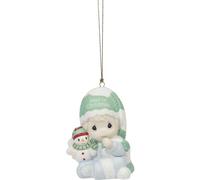 Precious Moments Baby’s First Christmas Dated 2024 Boy Bisque Porcelain Ornament | Holiday Décor & Gifts | Newborn Gift