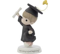 Precious Moments Commemorative Graduation Figurine - Your Story is Just Beginning Hand-Painted Bisque Porcelain Decor