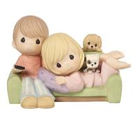 Precious Moments Couple Together on Couch You're My Favorite Place To Be Bisque Porcelain Figurine, 172005