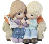 Precious Moments Couples Figurine | Love is The Answer Bisque Porcelain Figurine | Valentie's Day Gift Gift for Wife, Girlfriend | Hand-Painted