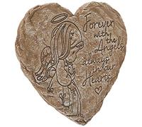 Precious Moments Garden Gifts 171459 Forever with The Angels, Always in Our Hearts Decorative Resin Angel Memorial Garden Stone, Gray, 8-inch Long by 7.25-in Wide
