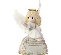 Precious Moments Girl Angel Bereavement 192003 Though You Flew Away in Our Hearts You'll Always Stay Bisque Porcelain Figurine, Multi