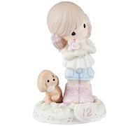 Precious Moments Growing in Grace Age 12 | Brunette Girl Bisque Porcelain Figurine | Birthday Gift | Birthday Collection | Room Decor & Gifts | Hand-Painted