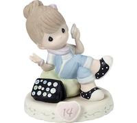 Precious Moments Growing in Grace Age 14 Collectible Porcelain Figurine, Brunette Girl - Ideal Keepsake for Birthdays, Anniversaries, and Special Occasions