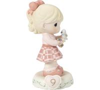 Precious Moments, Growing In Grace, Age 9, Bisque Porcelain Figurine, Blonde Girl, 154036