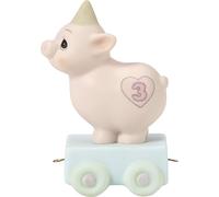 Precious Moments, Heaven Bless Your Special Day, Birthday Train Age 3, Bisque Porcelain Figurine, 142023,Multicolor
