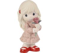 Precious Moments I’ll Always Pick You Girl Figurine | Bisque Porcelain Figurine | Gift for Valentine's Day | Gift for Mom, Wife