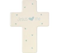 Precious Moments, Jesus Loves Me, Ceramic Cross, Boy, 164465