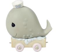 Precious Moments, May Your Birthday Be Mammoth, Birthday Train Age 10, Bisque Porcelain Figurine, 142030