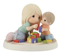 Precious Moments Mom and Little Boy with Blocks Figurine