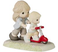 Precious Moments Mom & Son Figurine | Mom, You Keep Me Rolling Bisque Porcelain Figurine Birthday Gift | Hand-Painted