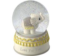 Precious Moments Resin/Glass Love You Tons Elephant Musical Snow Globe, Gray Chevron