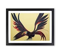 Precious Phoenix Bird Abstract Framed Print | A2 Black Framed Wall Art | Ready to Hang | Abstract Fantasy Picture | Living Room Bedroom Lounge Office